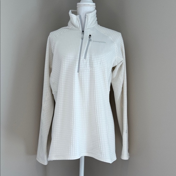 Patagonia | W's R1® Quarter-Zip Fleece Pullover | Birch White | Large | #40118 - Picture 2 of 11